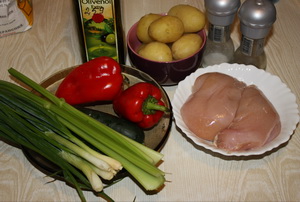 Салат с молодым картофелем и курицей