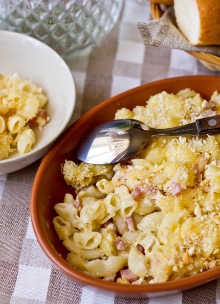 Рецепт макарон с сыром и ветчиной