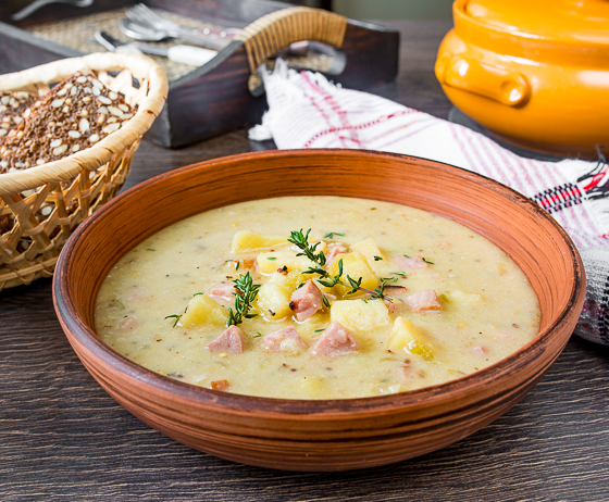 Рецепт картофельного супа с ветчиной