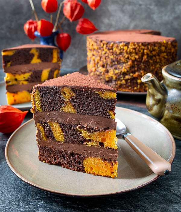 Рецепт мраморного тыквенно-шоколадного торта